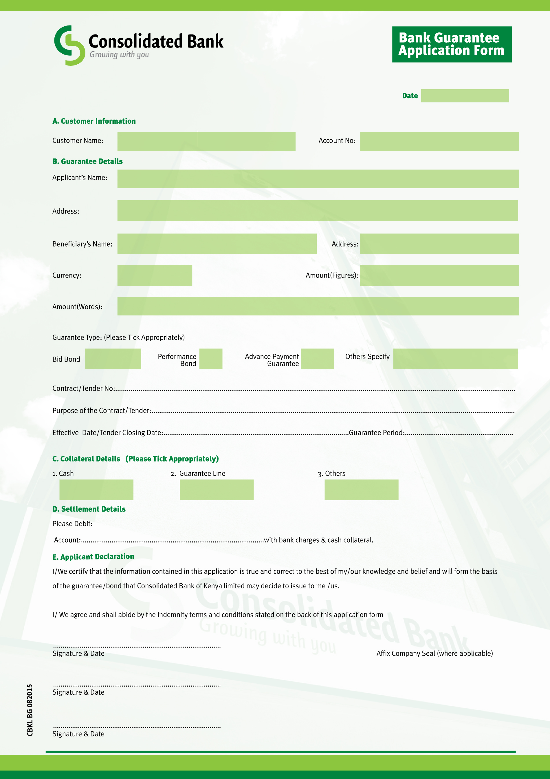 Bank Application Form 1912